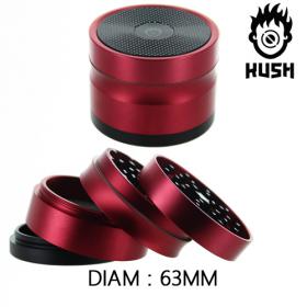 Moulin Kush Borealis 4 parties avec récupérateur 63 mm rouge